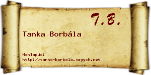 Tanka Borbála névjegykártya