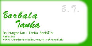 borbala tanka business card